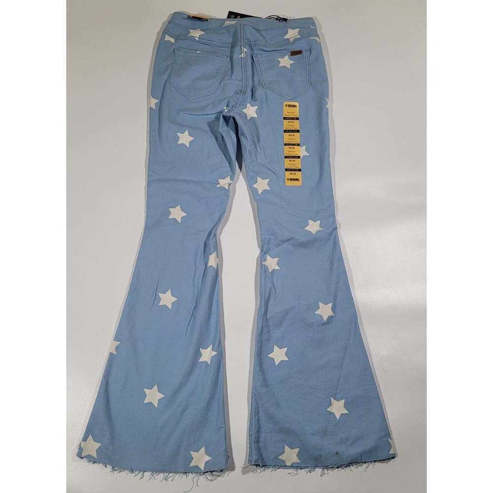 Rock and Roll Denim Reversible Star Print Flare Jeans Sky Blue 28x32 BW6PD03529